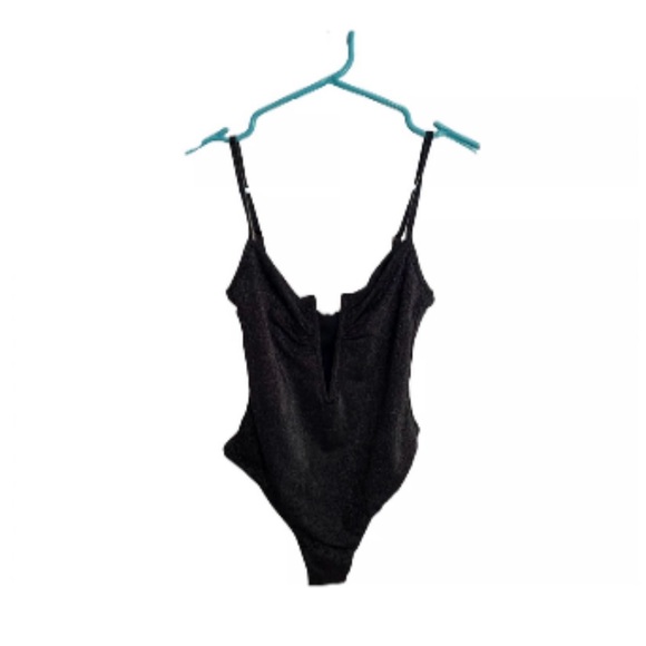 Lspace Shimmer Roxanne One-Piece Swimsuit Black Gold NWT New with Tags - Picture 10 of 11